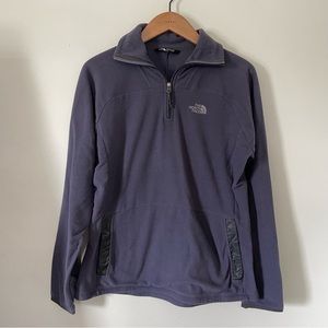 purple fleece north face quarter zip pullover sweatshirt